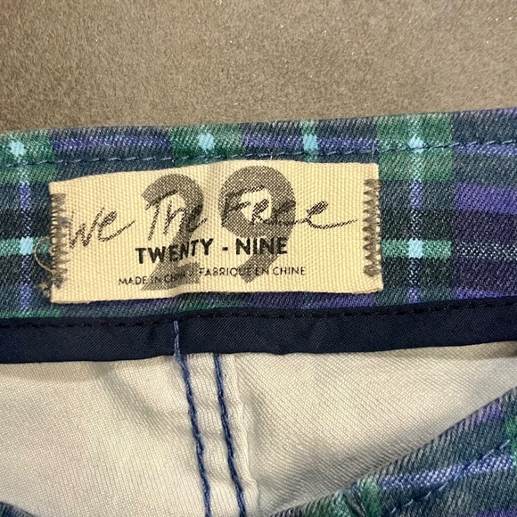 We the Free Free People Isla Slim Straight Plaid Pants Jeans Size 29 - Picture 9 of 13